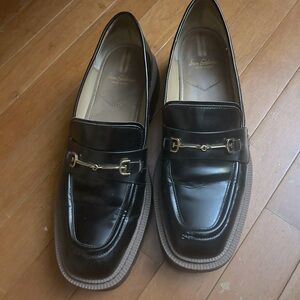 Sam Edelman Black Loafers with Gold Accent